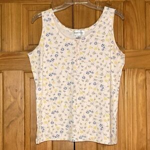 NWOT Bonnie Evans Vintage 90s Tank Top Pink Blue Women's Size L Large